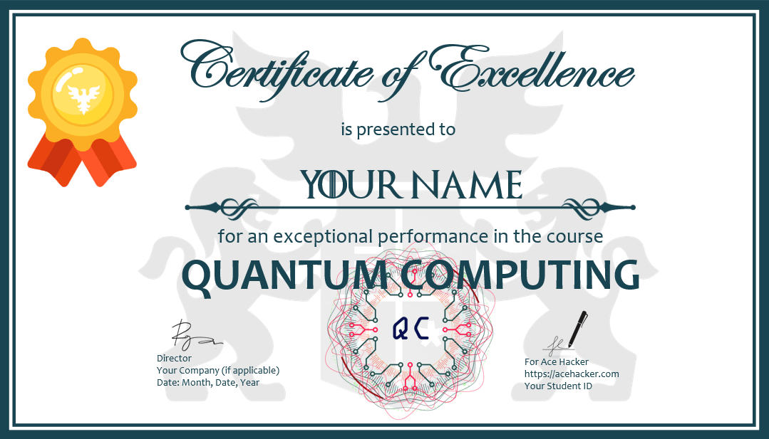 Certificate of Excellence in Quantum Computing